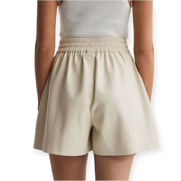 NEW Good American Better Than Leather Shorts Elastic Waist Bone Size 6 3XL - Picture 10 of 16
